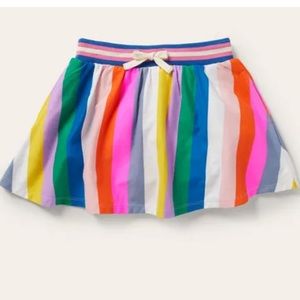 Mini Boden Jersey Skort in Multi Rainbow Stripe. Girls 8-9. Skirt with shorts.